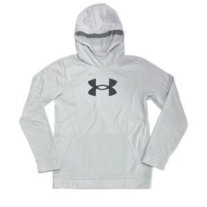 Under Armour Boys Big Logo Long Sleeve Loose Fit Fleece Hoodie - Halo Grey (014)